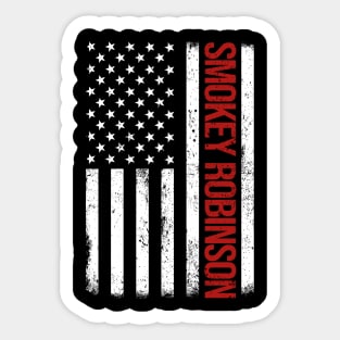 Graphic Smokey Robinson Proud Name US American Flag Birthday Gift Sticker